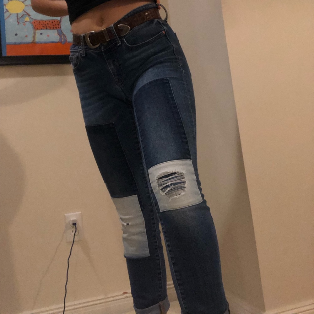 Patched jeans